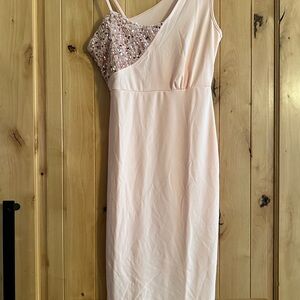 Elegant Pink Sequin Dress